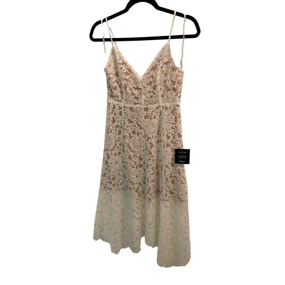 Lulu's Wedding  High Low Slip Spaghetti Strap Lace Dress Small